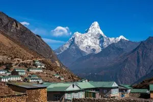 View of ama dablam from khumjung